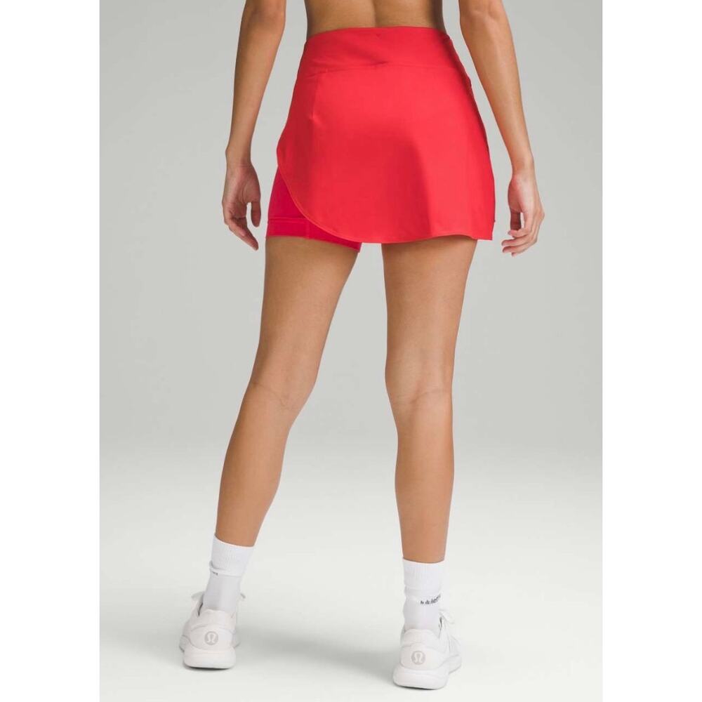 Lululemon Asymmetrical Layered High-Rise Tennis Skirt in Hot Heat Size 10 - Picture 2 of 10